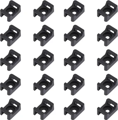 Produktbild von 150 Stück Kabelbinderhalter Schwarz Kabelhalter Schraubbar Kabelbinderhalterung 23 mm x 16 mm Kabelhalter für Kabelmanagement Hause und Büro, für Haus Büro Kabelorganisation