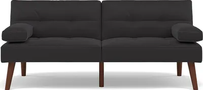 Image de Best Mobilier Philae - Canapé convertible clic-clac 2 places - en simili , Noir