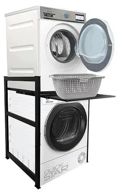 Zdjęcie produktu dla Regał na pralkę stelaż czarny stal 74X65X111 cm do suszarki