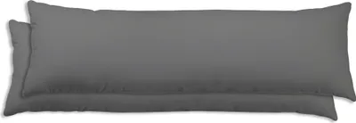 Produktbild von 2er Set Seitenschläferkissen Bezug 40x145 cm grau Uni Kissenbezug Baumwolle
