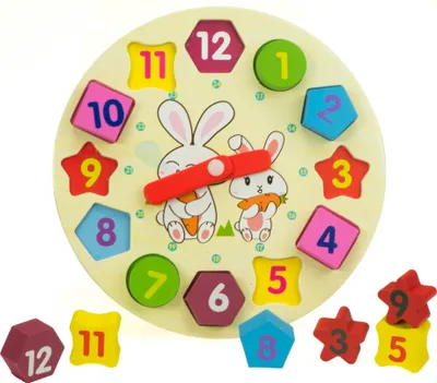 Obrázok produktu pre Vzdelávacie drevené triediace hodiny 18 cm + bloky