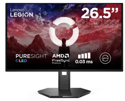 Immagine prodotto di Lenovo Legion 27Q-10 OLED, 67,3 cm (26,5"), 2560 x 1440 pixel, Quad HD, OLED, 0,03 ms, nero
