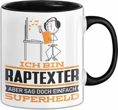 Produktbild von Raptexter Geschenk Tasse Ich Bin Raptexter Aber Sag Doch Einfach Superheld Lustige Geschenkdiee für Raptexter Kaffee-Becher (Schwarz)