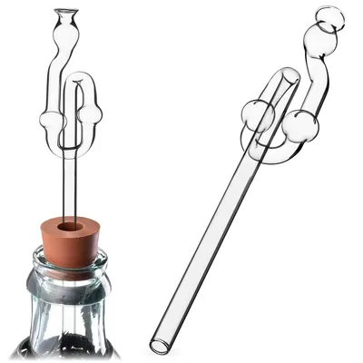 Produktbild von KADAX Gärrohr "Clans", Gäraufsatz, Gärröhrchen für Weinbrauen, Flaschen, Weinluftschleuse, 8 mm, aus Glas