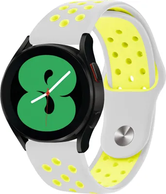 Productafbeelding van imoshion Siliconen sportbandje - Universeel 20 mm aansluiting - Light Grey & Neon Yellow