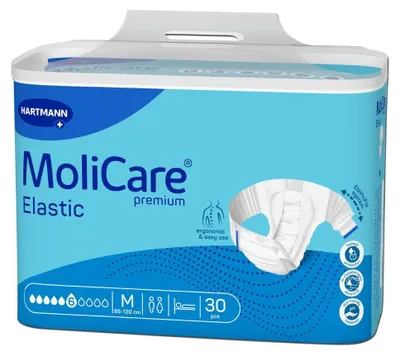 Image de Molicare Premium Slip Elastic 6 gouttes Medium - 3 paquets de 30 protections