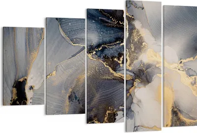 Produktbild von Bild auf Leinwand - Leinwandbild - 5 Teile - Dunkel Abstraktion Gold - 150x100cm - Wand Bild - Wanddeko - Wandbilder - Leinwanddruck - Bilder - Wanddekoration - Leinwand bilder - EG150x100-4824