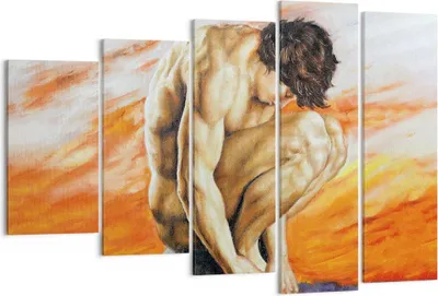 Produktbild von Bild auf Leinwand - Leinwandbild - 5 Teile - Körper Mann bunt - 150x100cm - Wand Bild - Wanddeko - Wandbilder - Leinwanddruck - Bilder - Wanddekoration - Leinwand bilder - Wandbild - EG150x100-4151
