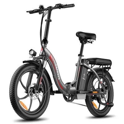 Produktbild von F20 klappbares Gelände-Elektrofahrrad, 20 Zoll, 25 km/h, 36V 18Ah, 250W, breite aufblasbare Reifen, Traglast bis 140 kg, grau