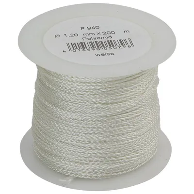 Obrázek produktu pro Vláknové lano, opletené, polyamid D 1,2 MM, 1,2 mm, 200 m, opletené (role 200 metrů)