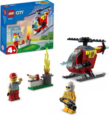 Obrázek produktu pro LEGO 60318 Městský hasičský vrtulník Hasičská hračka pro kluky a holky od 4 let s hasičem a startovací kostkou