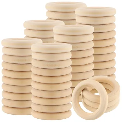 Holz-Makramee-Ringe 55 mm, 100 Stück für DIY-Schmuck