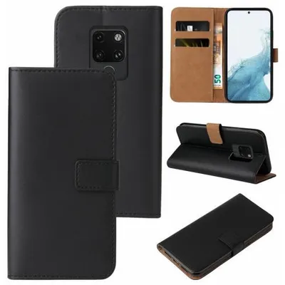 Produktbild von Kunstleder Flip-Hülle für Smartphones - Farbe: Schwarz - Modellkompatibilität: Für Huawei Mate 20