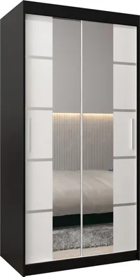Produktbild von Kleiderschrank, Schiebetürenschrank Schlafzimmer, Schrank mit Spiegel VERONA 4 100 cm