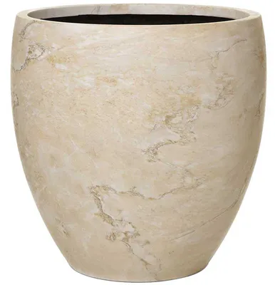 Produktbild von VIVANNO Blumentopf Fiberglas ANIRA Rund, Jurakalkstein Steinoptik - 45x46 cm