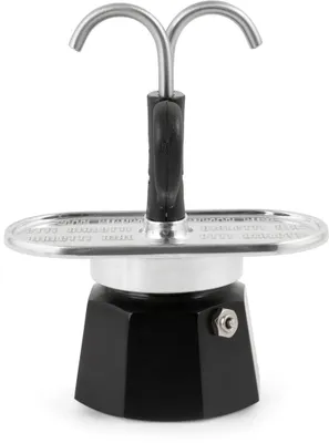 Produktbild von Bialetti Mini Express, Mokka-Kanne, 0,09 l, Schwarz, Aluminium, 2 Tassen, 115 mm
