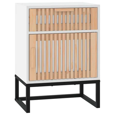 Obrázek produktu pro Noční stolek bílý 40 x 30 x 55,5 cm kompozitní dřevo a železo