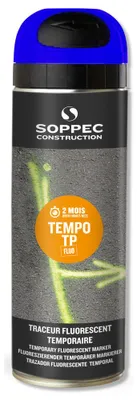 Image de Traceur Chantier Bleu Soppec Marquage Fluorescent Longue Durée - Soppec