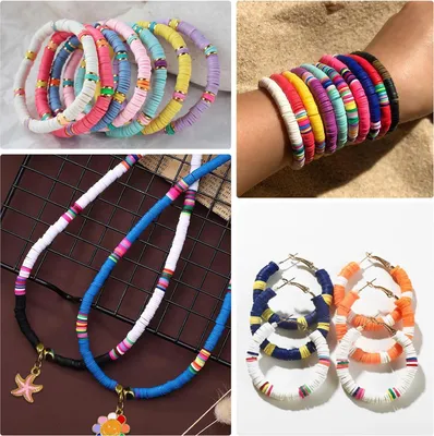 Produktbild von Polymer Clay Bead Set für DIY Schmuckherstellung - Kreatives Perlenkit für Armbänder und Ketten
