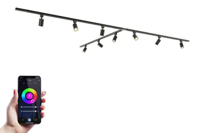 Image de HOFTRONIC - Kit système de rails 3 x 1,5 m 9 spots RGBWW GU10 Noir IP20
