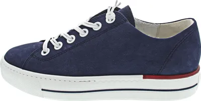 Produktbild von Paul Green 4081-365 Damensneaker, Leder, Blau, Relax Weite, Wechselfußbett - Damenschuhe Top Trends, Blau, leder (sportnubuk)
