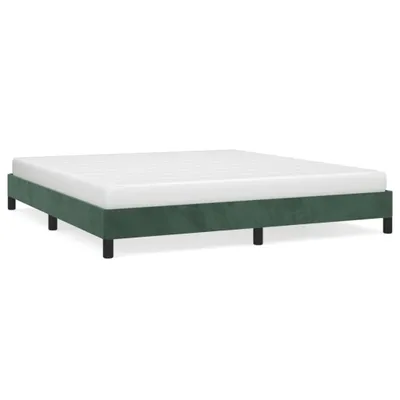 Image de vidaXL Cadre de lit sans matelas vert foncé 180x200 cm velours