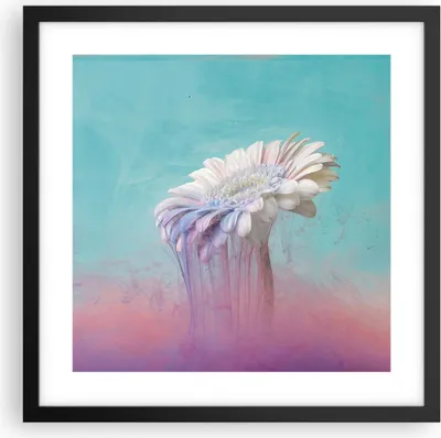 Produktbild von Gerahmtes Poster - Schwarzer Rahmen - Modern Grafik Blume - 40x40 cm - Wand Bild - Wanddeko - Wandbilder - Kunstposter - Wandposter - Bilderrahmen - Bilder - Kunstdruck - P2BAC40x40-4534