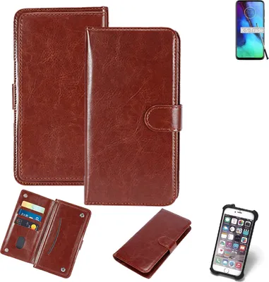 Produktbild von K-S-Trade 360° Hülle kompatibel mit Motorola Moto G Pro braun Kunstleder Case BookCase WalletCase Kunstlederederhülle Handyhülle, Rundumschutz