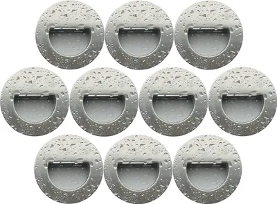 Produktbild von 10er Set Treppenbeleuchtung warm-weiß IP44 nickel matt rund