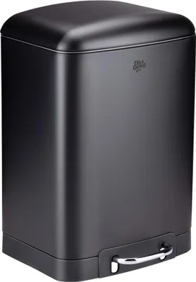 Produktbild von Dirt Devil Tretmülleimer 12L – Mülleimer Küche mit Soft Close – Abfalleimer aus Edelstahl – Herausnehmbarer Inneneimer – 27,5 x 25,5 x 40,2 CM – Schwarz