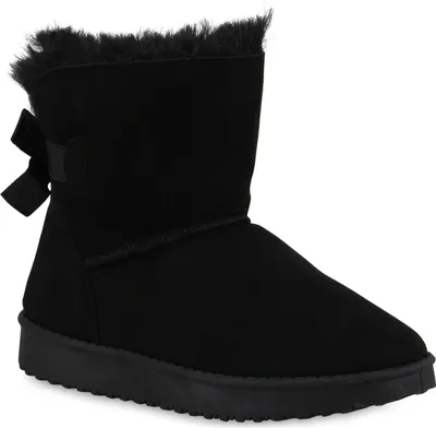 Produktbild von VAN HILL Damen Stiefeletten Schlupfstiefel Warm Gefütterte Winter Boots 902280, Farbe: Schwarz, Größe: 38