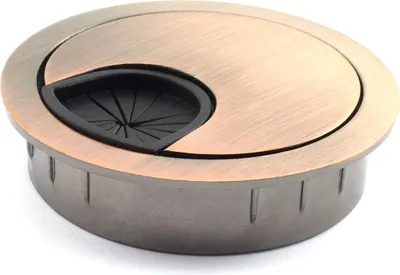 Obrázek produktu pro Krytka pro průchod kabelů, 50 mm, zinková slitina, pro kabely na stole a průchody kabelů, červená bronzová