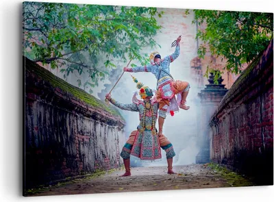 Produktbild von Bild auf Leinwand - Leinwandbild - Krieger Schwert - 100x70cm - Wand Bild - Wanddeko - Wandbilder - Leinwanddruck - Bilder - Kunstdruck - Wanddekoration - Leinwand bilder - Wandkunst - AA100x70-4116