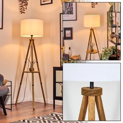 Produktbild von Schiavonea Stehlampe aus Holz/Stoff in Naturfarben/Weiß