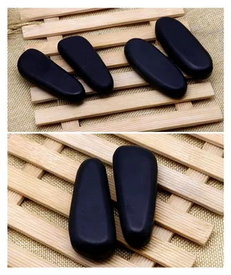 Produktbild von 2 Stück Heiße Massagesteine für Spa und Entspannung, 8 x 3,2 x 2 cm