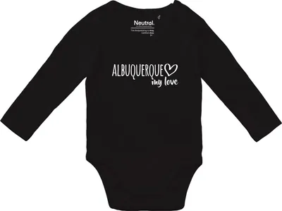 Produktbild von Huuraa Baby Body Albuquerque my love 74 Black  Baumwolle Fairtrade Langarmbody Geschenkidee
