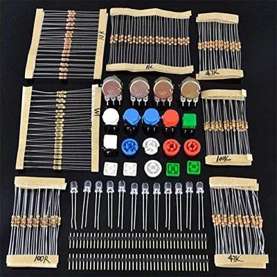 Produktbild von Komponentenset 246-teilig - Widerstände, LEDs, Taster, Stiftleisten, Drehpoti