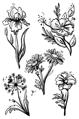 Produktbild von VBS Silikonstempel mit Blumen-Design, Set mit 6 einzigartigen Motiven