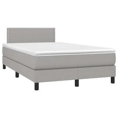 Produktbild von vidaXL Boxspringbett mit Matratze Hellgrau 120x200 cm Stoff