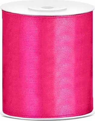 Image de Ruban cadeau en satin rose foncé 25m 100mm de large