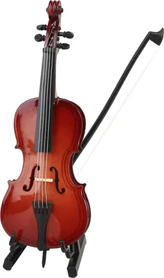 Produktbild von Mini-Cellomodell aus Holz mit Ständer, 4-saitiges Instrument, Geschenk, Heimbüro, Dekoration, Geschenk für Musikliebhaber, 20 cm