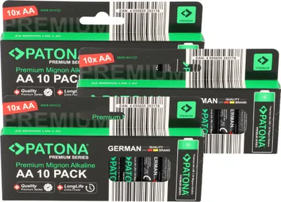 Produktbild von PATONA Premium 30x AA Batterien (3x10er) Pack 1,5V Alkaline