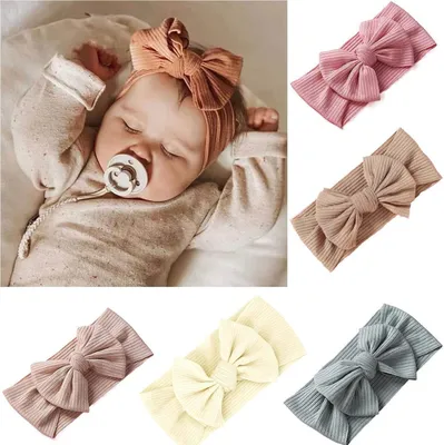 Produktbild von Welikera Stirnband »Baby Stirnband, 5 Stück Schleife Haarband,Hochelastisches, breit gestricktes Haarschmuck für Babys - Mehrfarbig
