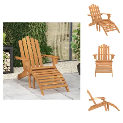 Image de vidaXL Chaise de jardin Adirondack avec repose-pieds en bois massif d'acacia - Chaises de jardin
