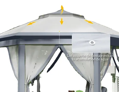Image de Pavillon, modèle pliable, protection contre les moustiques, gris clair, taille XL