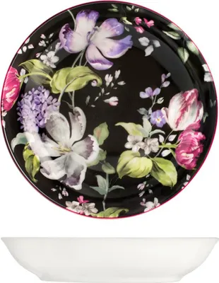 Produktbild von H&h 12er Set tiefe Blumenstraußteller aus Porzellan 21 cm