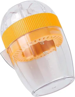 Immagine prodotto di Spremiagrumi manuale con coperchio, pratico spremiagrumi, colore giallo brillante, pratico utensile da cucina