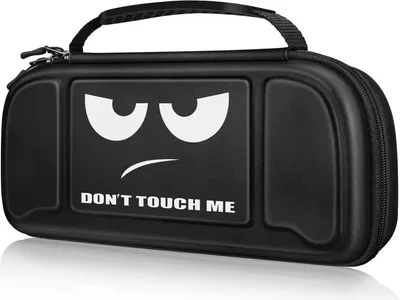 Produktbild von Fintie Tasche für Nintendo Switch/Switch OLED-Modell Hori Split Pad Pro mit Handheld Controller, [Stoßfeste] Hartschalen Tragetasche mit 30 Spielkartenhaltern & Innere Netztasche, Don't Touch
