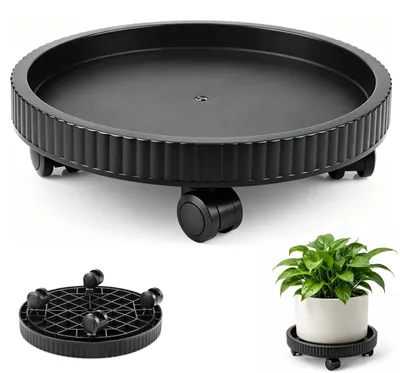 Immagine prodotto di Omgoods - Rullo per piante, diametro 40 cm - Rullo per fiori con ruote a 360°