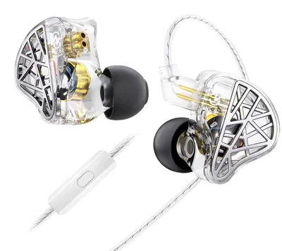 Produktbild von CCZ In-Ear-Überwachungs-Kopfhörer 10 mm 1DD kabelgebundene IEM-Kopfhörer mit leichte HiFi-Gaming-Ohrhörer mit mm-Klinkenstecker Weiß Mikrofon NC02